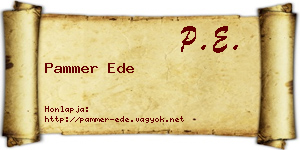 Pammer Ede névjegykártya